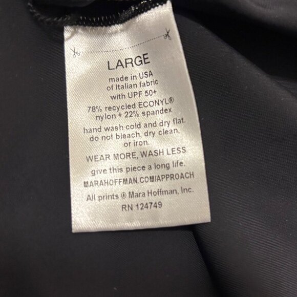 Mara Hoffman Women's Standard Audrey Black Deep V One Piece Swimsuit Size L, XL - Picture 9 of 11